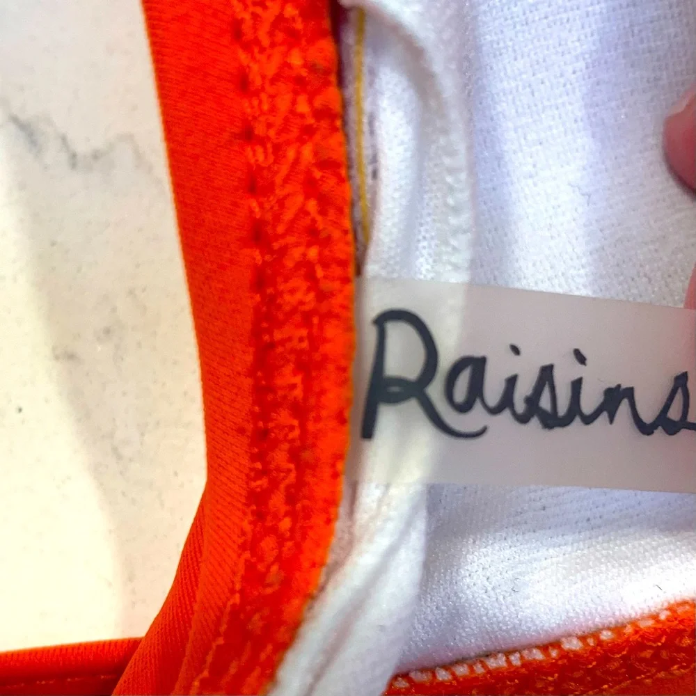 RAISINS Bikini Top Orange Large Beach Pool Swim Tangerine
